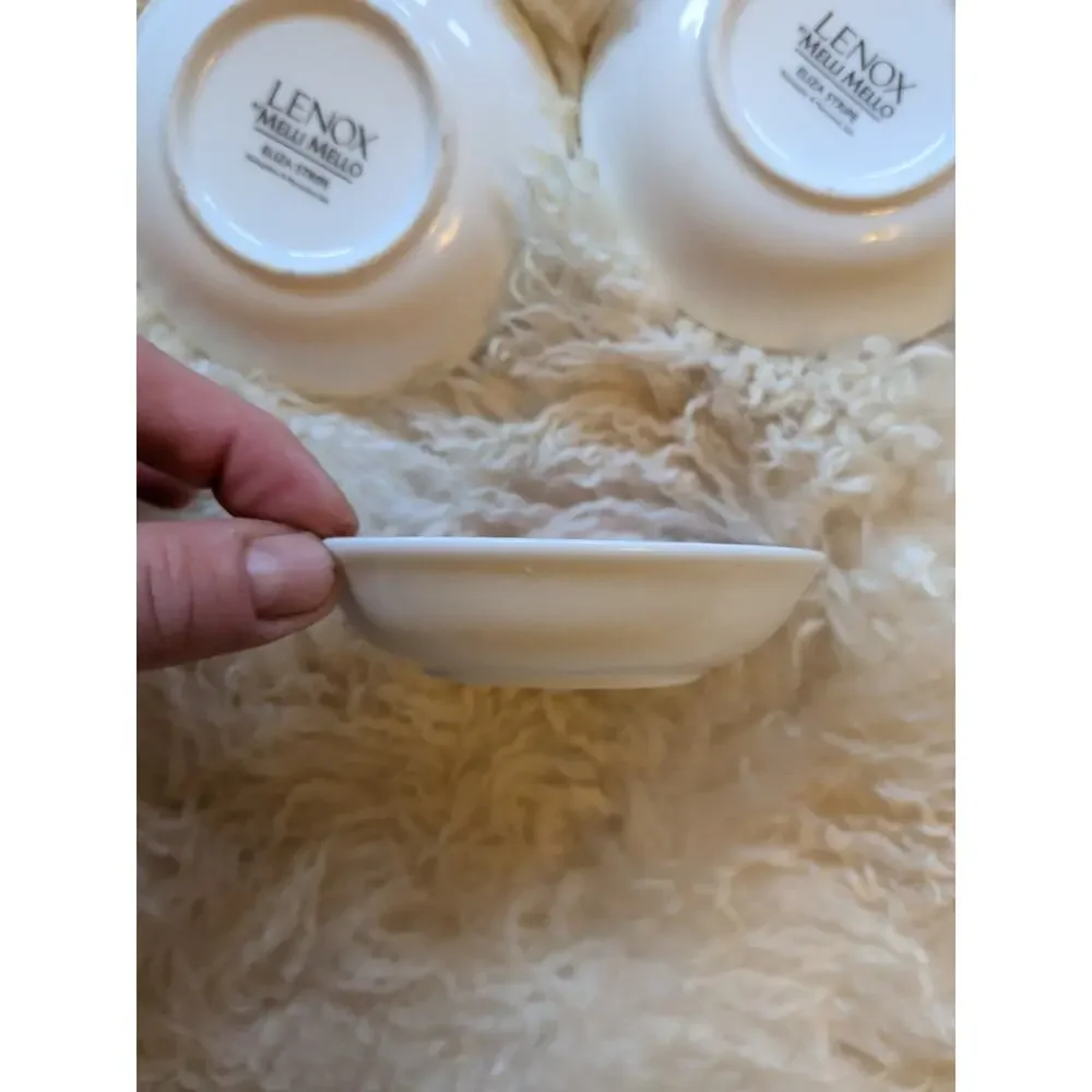 Lenox Melli Mello Eliza Stripe Floral Butterfly Porcelain Dipping Bowls Set of 3
